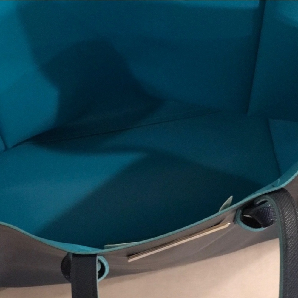 Vince Camuto Reversible Navy and Teal Tote - Picture 3 of 3